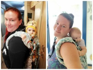 Egy hordozó kér gyermek